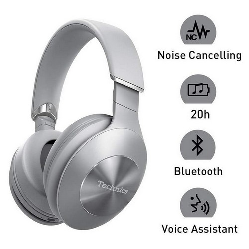 photo Technics EAH-F70N Cuffie a Padiglione Bluetooth Noise Cancelling Premium, Hi-Res Audio Silver 5